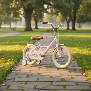 <span class=keywords><strong>Vélo</strong></span> pour filles de 18 pouces, style rétro vintage, avec panier, roues d'apprentissage, sonnette, suspension rigide, rose, pour filles de 14 ans - Product Image 5