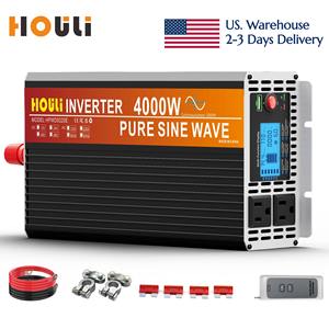 Inverter Daya Gelombang Sinus Murni HOULI DC 12V/24V ke AC110V Inverter Mobil Convertisseur Pur Sinus Dengan Soket US - Product Image 4