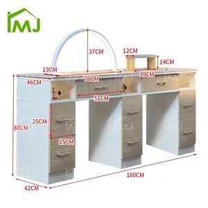 Mobilier de <span class=keywords><strong>salon</strong></span> Table de manucure pour le soin des ongles Bureau de luxe léger Table de manucure en marbre pour les ongles - Product Image 5