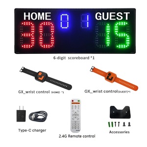 Bảng Điểm Pin Sạc Được Cầm Tay Ganxin 18650 Bảng Điểm Tennis <span class=keywords><strong>Led</strong></span> Kỹ Thuật Số Điều Khiển Cổ Tay Padel Điện Tử Không Dây - Product Image 4