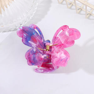Pinces à cheveux en résine de haute qualité, style romantique français, doux et frais, design en forme de papillon, pinces à cheveux pour femme, pinces en plastique - Product Image 4