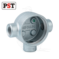 Boîte de sortie pour conduit en fonte malléable de type T Hangzhou Prostar, galvanisée à chaud, avec couvercle IP54, argent