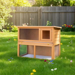 Cage à lapins en bois pour extérieur, petite cage pour animaux avec 1 porte, type mobilier, maison pour animaux de compagnie pour utilisation en jardin - Product Image 2