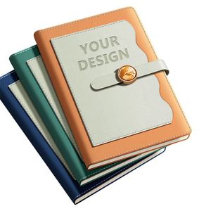 Libreta de Cuero PU de Dos Tonos, Agenda de Negocios con Bloques de Color, Cierre Magnético Redondo y Marcapáginas de Cinta para la Escuela y la Oficina - Product Image 1