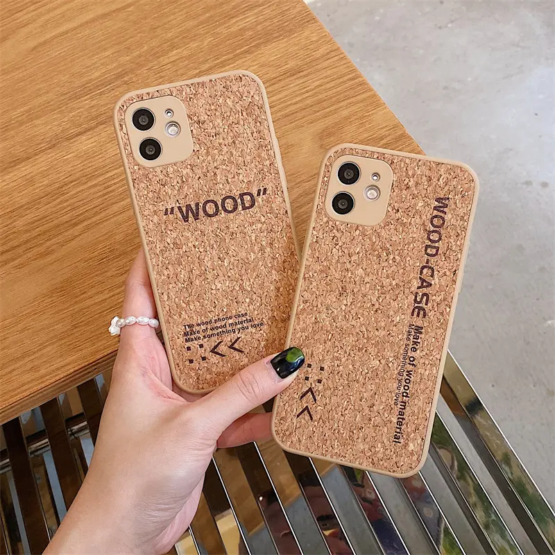 Hot-selling customized natural soft wood grain phone case For iphone 14 pro max case biodegradable mobile phone case