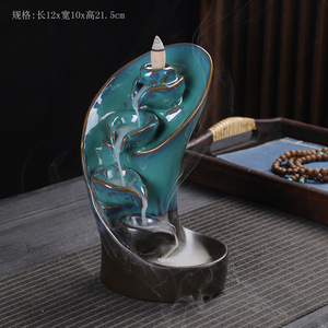 Brûleur d'encens à reflux en céramique, statue décorative, brûleur d'encens à reflux en bois de santal, décoration d'intérieur - Product Image 1
