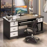 Bureau d'étude moderne pour étudiant avec tiroir verrouillable, bureau d'ordinateur simple pour chambre à coucher