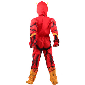 Costume Flash pour enfants, combinaison musculaire rouge et jaune, âge 8 à 13 ans, tenue de spectacle sur scène, Cosplay, tenue de fête d'halloween - Product Image 3
