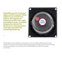 Indicateur d'impact MAG 2000, moniteur de choc mécanique 2G, fixation par vis en plastique, drapeau rouge réversible, équipement lourd, logistique, sécurité