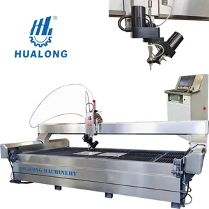 HUALON Stone Machinery HLRC-4020 Cnc Stone Waterjet Cutting Machine For Granite Marble Countertops Large Scale Construction