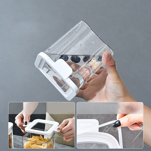 New Arrival Modern Luxury Kitchen Storage Airtight <b>Containers</b> Bpa Free <b>Plastic</b> Canister Sets 1800ml Capacity Foldable White Lids - Product Image 5