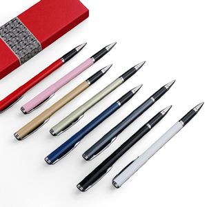 Stylo Gel Métallique Personnalisé avec Logo Imprimé, Stylo Bille Promotionnel de Haute Qualité, Pointe 0,5 mm, Encre Gel Noire et Bleue - Product Image 1