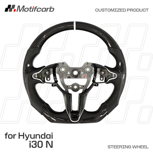 Volante Deportivo de Fibra de Carbono con Diseño de Línea Blanca Personalizado para Hyundai Serie N I30N I20N Elantra N N-line 2018-2026 - Product Image 2