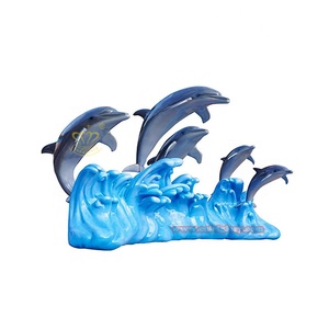 Décoration extérieure caractéristique de l'eau <span class=keywords><strong>Waterworld</strong></span> Art Sculpture Statue de dauphin en fibre de verre Produit artisanal en résine - Product Image 5
