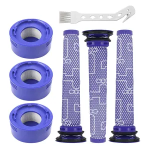 3 cartouches filtrantes 3 bases 1 brosse blanche, emballées dans un seul sac en plastique Compatible avec les pièces d'aspirateur V7-V15 Dysons