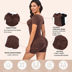 Body à manches courtes pour femmes en gros Shapewear Contrôle du ventre sans couture Amincissement Compression Body Shaper - Product Image 3