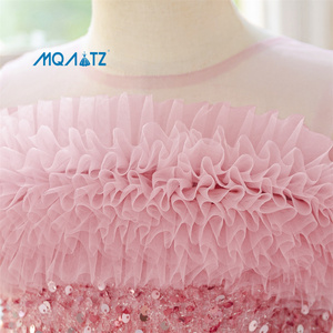 Vestito Rosa <span class=keywords><strong>per</strong></span> Bambine con Paillettes Floreali e Decorazione a Collo Tondo, Abito da Fata <span class=keywords><strong>per</strong></span> Feste con Tutu Arricciato - Product Image 5