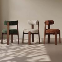 Chaise de salle à manger en bois rembourrée de luxe, style nordique moderne du milieu du siècle, pour restaurant, hôtel, bistrot, usage domestique