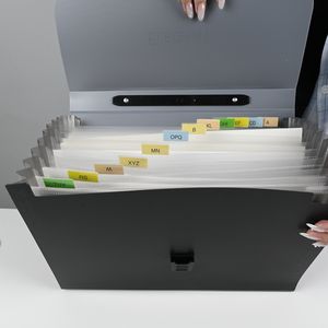 A4 pengatur dokumen portabel pegangan elastis 13 kantong indeks tab 0.7mm PP bahan tekan tombol <span class=keywords><strong>Snap</strong></span> hadiah perusahaan - Product Image 6