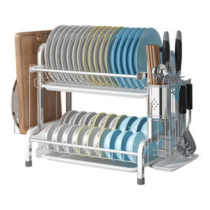 Égouttoir à vaisselle en acier inoxydable taille L, multifonctionnel, avec fonction de séchage rapide, organiseur de rangement pour assiettes et ustensiles - Product Image 3