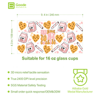 Autocollants Goode de haute qualité, durables, résistants aux UV, pour gobelets brillants de 16 oz, imprimés, imperméables, écologiques, anti-rayures, motifs de dessins animés