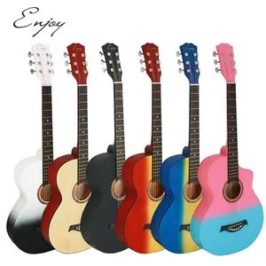 アコースティックギター38インチバスウッドカラフルアコースティックギター中国工場