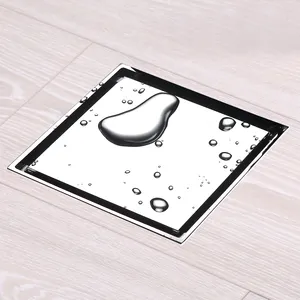 Grosir floor drain 5 inch-Penutup Penguras Lantai Kamar Mandi, Bagian Bak Mandi Dekoratif Baja Tahan Karat Persegi 4 Inci