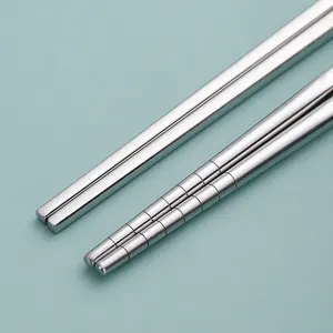 Factory Wholesale High Quality Customized Japanese Silver 304 Metal Stainless Steel Korean Chopsticks