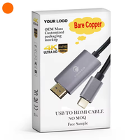 Câble Type C vers USB 2.0 4K 30Hz haute vitesse pour mobile, TV, moniteur, projecteur et ordinateur