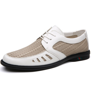 Mocassins respirants en maille pour hommes, à bout rond, semelle en caoutchouc, chaussures décontractées pour l'été - Product Image 5