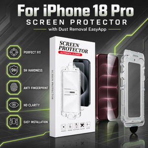 ฟิล์มกันรอยกระจกนิรภัย HD โปร่งใส แบบซิลค์สกรีน กาว AB ไร้ฟองอากาศ พร้อมอุปกรณ์ติดตั้งสำหรับ iPhone Duo - Product Image 1
