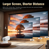 Projecteur à ultra courte focale HY260 Pro 1080P, projecteur intelligent 4k Android Mise au point électrique 1080p Natif Double WiFi 6 Proyector