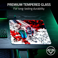 Tapis de souris en verre pour jeux vidéo - Surface trempée 9H ultra-lisse, logo personnalisé et service OEM, taille personnalisée en stock