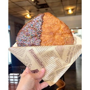 Custom <strong>Grease</strong> Proof Sandwich Bag White Kraft Paper Food Packaging Logo Printed Recycled Takeaway Food Flat Croissant Bag - Product Image 2