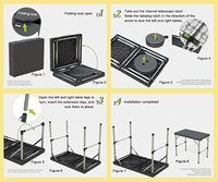 Table pliante portable en plastique OEM/ODM, design moderne, forme carrée, mobilier d'extérieur, pliable avec 2 tabourets, pour les pique-niques et les barbecues