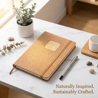 Journal écologique en liège naturel et bambou, couverture rigide A5, 100 feuilles, gravure laser, logo personnalisé, vente en gros OEM, bande élastique
