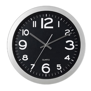 Horloge murale classique à affichage à aiguilles en quartz, en métal galvanisé argenté, à <span class=keywords><strong>chiffres</strong></span> grands, style campagne française, pour salon - Product Image 1