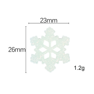 Phụ kiện nhựa resin phát sáng trong bóng tối hình bông tuyết trắng Giáng sinh dùng làm phụ kiện slime, đồ thủ công tự làm, trang trí ốp điện thoại, kẹp tóc, móc khóa - Product Image 6