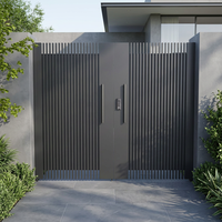 Portail de cour moderne en aluminium thermolaqué avec clôture de sécurité pour la sécurité domestique et l'entrée de villa