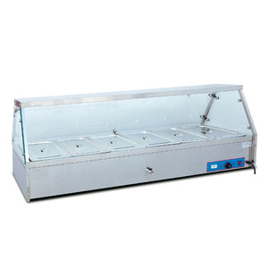 Soupe électrique commerciale en acier inoxydable de qualité alimentaire GN1/1 <span class=keywords><strong>6</strong></span> casseroles piscine Bain Marie avec chauffe-eau - Product Image 1