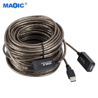 Kabel Data Repeater ekstender USB transmisi jarak jauh, kabel Data 5M 10M 15M 20M USB aktif untuk komputer