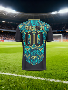 Jersey Sepak Bola Kustom Nama Nomor Tim Warna-Warni Atasan Pendek Bernapas Cepat Kering Cetak Musim Panas 100% Poliester Sublimasi Panas 3D - Product Image 6