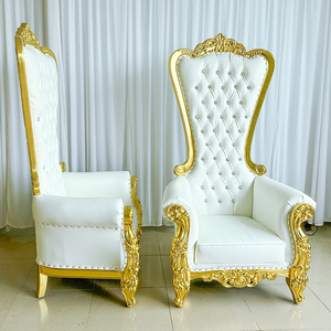 Chaise Trône Royale en Bois Massif Coloré - Design Commercial de Luxe - Product Image 3