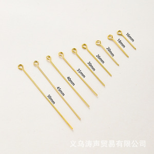 Earring <b>Beading</b> <b>Needle</b> 18K Gold Plated Brass Round Head For Handmade Jewelry Making Supplies Kit - Product Image 4