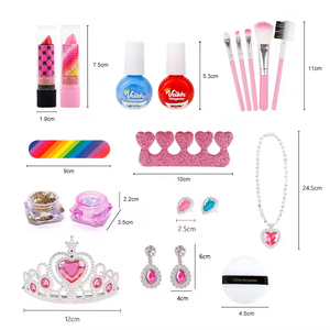 Pha Lê Mỹ phẩm trường hợp những điều đẹp cho cô gái có thể giặt Kid Make up Kit món quà sinh nhật Đồ chơi hộp trang điểm cho trẻ em - Product Image 2