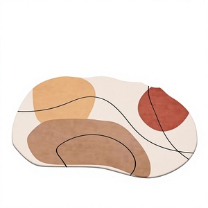 Alfombra de Lana de Lujo con Diseño Excelente, Hecha a Mano, con Patrón Geométrico, Antideslizante, de Pelo Corto, para Sala de Estar, Comedor y Oficina, Decoración del Hogar - Product Image 1