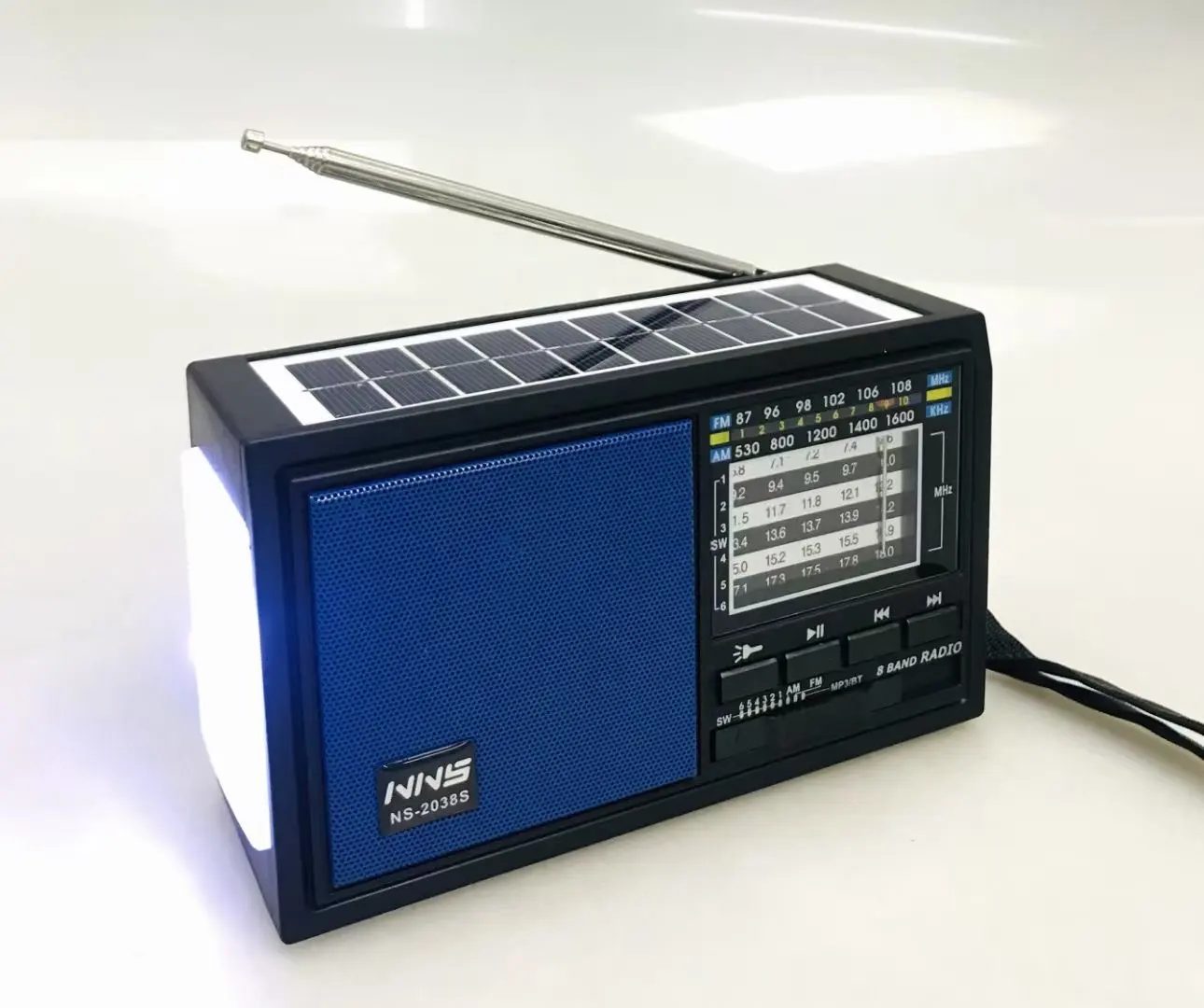 Radio NNS 2038S FM AM SW de 3 bandas, Retro, recargable, con USB, SD, TF, Mp3, Solar