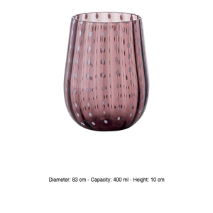Verre à eau Amethyst Drops 40 cl soufflé à la bouche H 10 cm Ø 8,3 cm M1934 - Product Image 3