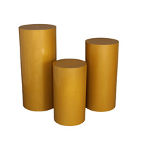 L869 Décoration de fête de mariage Plinthes rondes cylindriques dorées blanches Centres de table de mariage Cake Dessert Flower Display Table Metal Stand