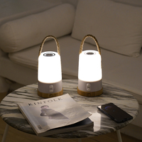 Lanterne LED RGB avec haut-parleur, son 360°, appairage TWS, 5200 mAh, Type-C, IP44, pour extérieur, intérieur, camping, décoration maison, corde de chanvre